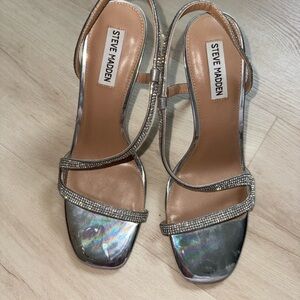 Steve Madden Silver Heeled Sandals
